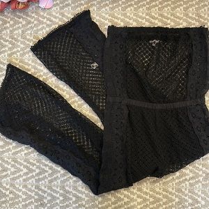 Victorias Secret Black Crochet Swim Cover Up